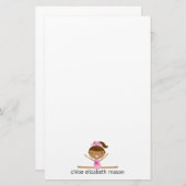 Personalisiertes Girly Gymnastik-Briefpapier Briefpapier (Vorne/Hinten)
