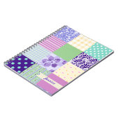 Personalisiertes Girly Muster quadriert Notizblock (Linke Seite)