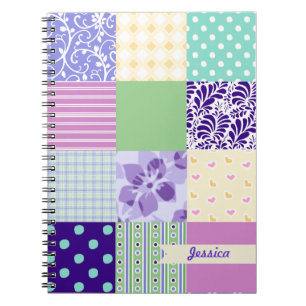 Personalisiertes Girly Muster quadriert Notizblock
