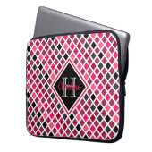 Personalisiertes Girly Pink Glitzer Geometrisches  Laptopschutzhülle (Vorderseite Links)