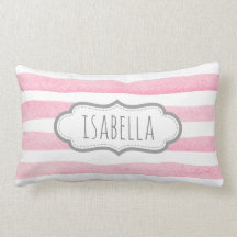 Personalisiertes Girly Rosa Stripes Monogramm