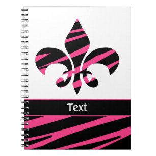 Personalisiertes Girly Zebra-Lilien-Notizbuch Notizblock