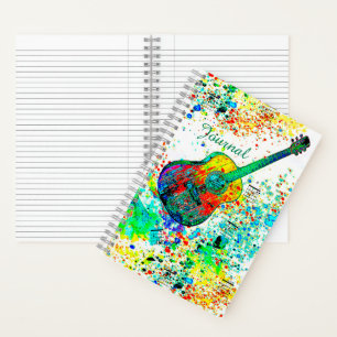 Personalisiertes Gitarre und Akkorde Spritzjournal Notizblock