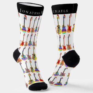 Personalisiertes Gitarren-Weihnachten Socken