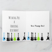 Personalisiertes Gitarrenthema 30. Geburtstagskart Dankeskarte (Innenseite)