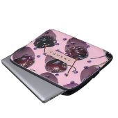 Personalisiertes Glam Glitzer Kirsch Design Laptopschutzhülle (Vorne Knopf)