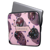 Personalisiertes Glam Glitzer Kirsch Design Laptopschutzhülle (Vorderseite Links)