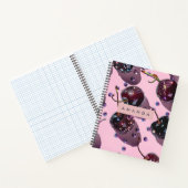 Personalisiertes Glam Glitzer Kirsch Design Notizblock (Innenseite)