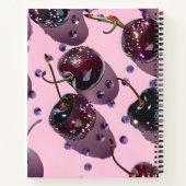 Personalisiertes Glam Glitzer Kirsch Design Notizblock (Rückseite)