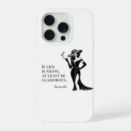 Personalisiertes Glamour-Style-Zitat-Design iPhone 15 Pro Hülle