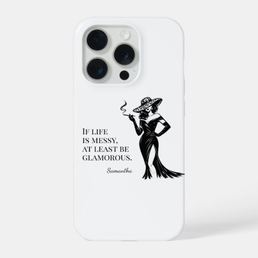 Personalisiertes Glamour-Style-Zitat-Design iPhone Hülle (Rückseite)
