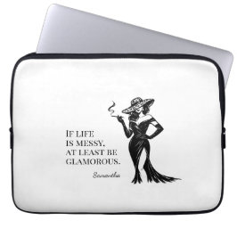 Personalisiertes Glamour-Style-Zitat-Design Laptopschutzhülle