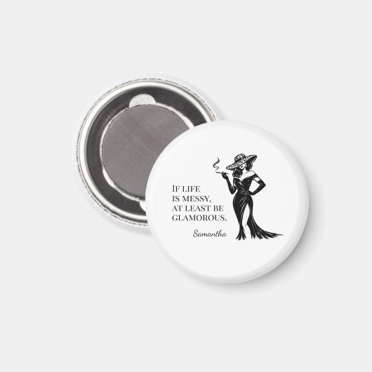 Personalisiertes Glamour-Style-Zitat-Design Magnet (Vorderseite/Rückseite)