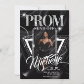 Personalisiertes glamouröses Diamant PROM SEND-OFF Einladung (Vorderseite)