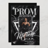 Personalisiertes glamouröses Diamant PROM SEND-OFF Einladung (Vorne/Hinten)