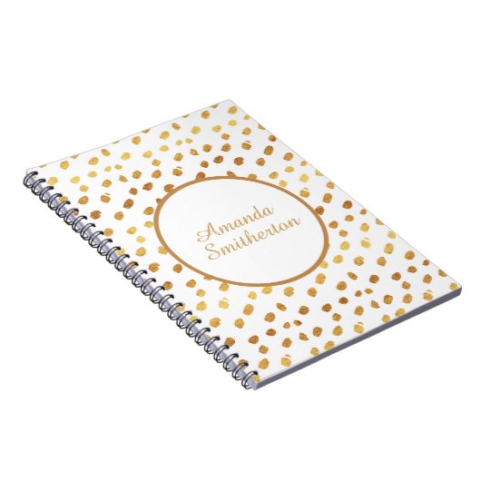 Personalisiertes glamouröses White-Gold-Monogramm Notizblock (Rechte Seite)