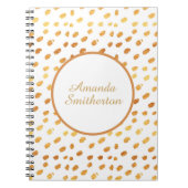 Personalisiertes glamouröses White-Gold-Monogramm Notizblock (Vorderseite)