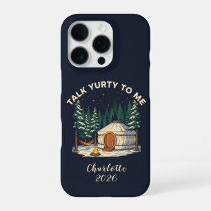 Personalisiertes Glamping-Yurt-Abenteuer Retro-Cam iPhone 16 Pro Hülle