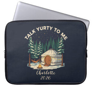 Personalisiertes Glamping-Yurt-Abenteuer Retro-Cam Laptopschutzhülle