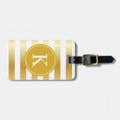 Personalisiertes glänzendes Gold Stripes Muster Gepäckanhänger (Vorderseite horizontal)