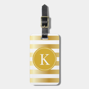 Personalisiertes glänzendes Gold Stripes Muster Gepäckanhänger