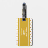 Personalisiertes glänzendes Goldpolka-Punkt-Muster Gepäckanhänger (Rückseite vertikal)