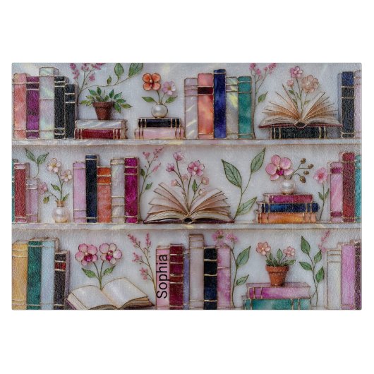 Personalisiertes Glas Bücherregal Schneidbrett Schneidebrett (Vorderseite)