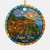 Personalisiertes Glas Cinque Terre Keramik Ornament (Vorne)