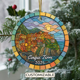 Personalisiertes Glas Cinque Terre Keramik Ornament