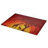 Personalisiertes Glas Cutting African Safari Giraf Schneidebrett (Ecke)