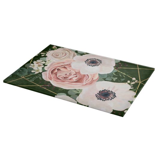 Personalisiertes Glas Schneiden geometrischer Gart Schneidebrett (Ecke)