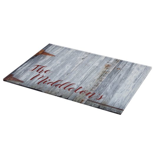 Personalisiertes Glas Schneiden Weißwaschholz Stal Schneidebrett (Ecke)