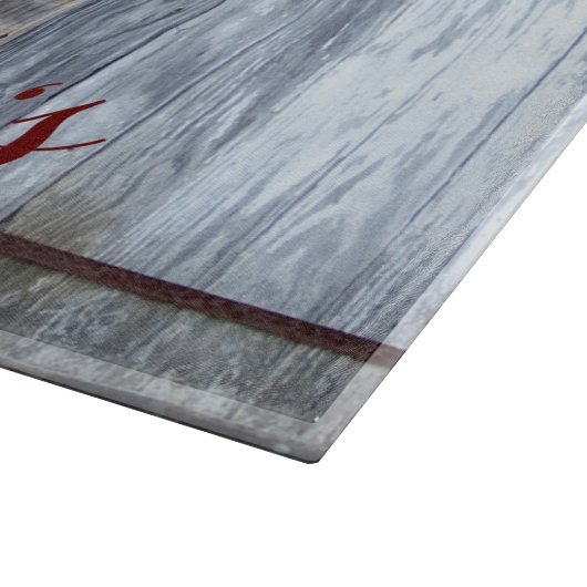 Personalisiertes Glas Schneiden Weißwaschholz Stal Schneidebrett (Ecke)