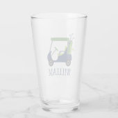 Personalisiertes Glas Tumbler, Navy & Green Golf C (Rückseite)