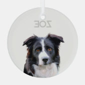 Personalisiertes Glas Weihnachtsbaum Ornament Aus Glas (Rückseite)