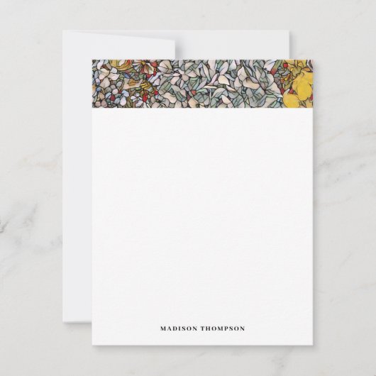 Personalisiertes Glasfloralblatt Mitteilungskarte (Vorderseite)