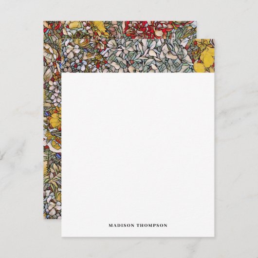 Personalisiertes Glasfloralblatt Mitteilungskarte (Vorne/Hinten)