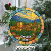Personalisiertes Glasgranada Ornament, Spanien Keramik Ornament