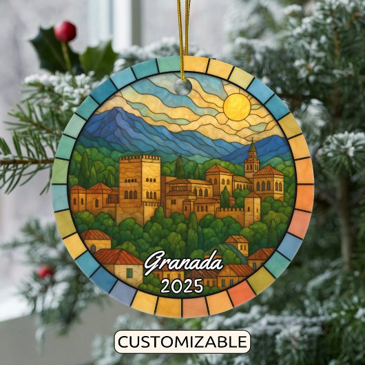 Personalisiertes Glasgranada Ornament, Spanien Keramik Ornament