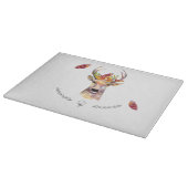 Personalisiertes Glass Cutting boho Reh Buck Head Schneidebrett (Ecke)