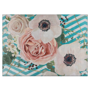 Personalisiertes Glasschneiden Geometrische Rose C Schneidebrett