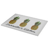 Personalisiertes Glasspanbrett mit Ananas Schneidebrett (Ecke)