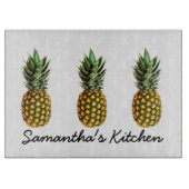 Personalisiertes Glasspanbrett mit Ananas Schneidebrett (Vorderseite)