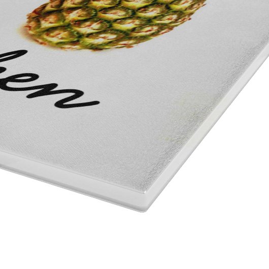 Personalisiertes Glasspanbrett mit Ananas Schneidebrett (Ecke)