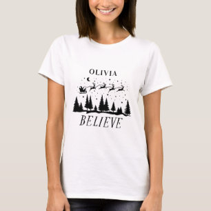 Personalisiertes Glaube an den Weihnachtsmann-Schl T-Shirt