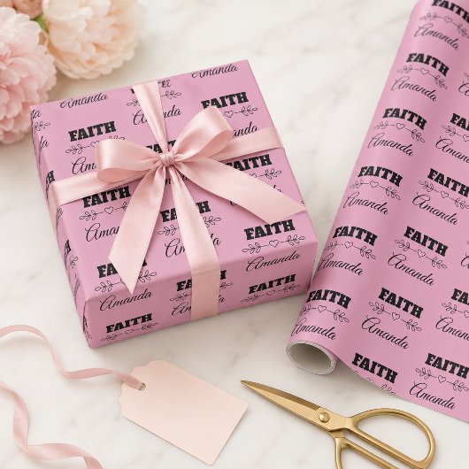 Personalisiertes Glaubensherz Christlich Geschenkpapier