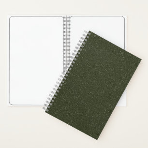 Personalisiertes Glitter Moss Green Skizzenbuch Notizblock