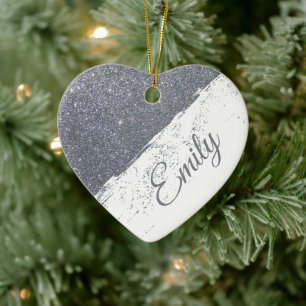Personalisiertes Glitter-Spray Keramik Ornament