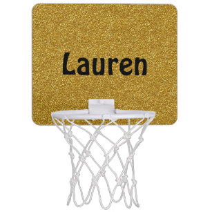 Personalisiertes Glittery Goldminibasketball-Ziel Mini Basketball Netz