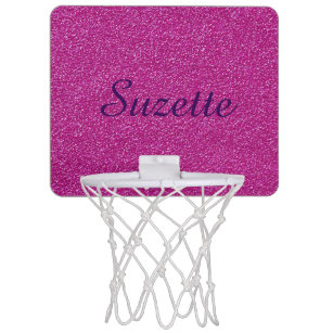 Personalisiertes Glittery rosa Minibasketball-Ziel Mini Basketball Netz